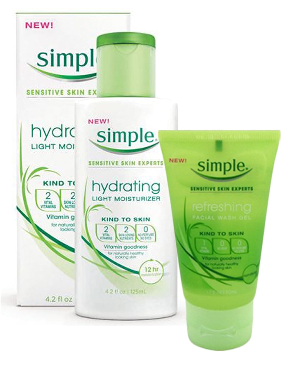 Simple Hydrating Light Moisturizer, 4.2 Ounce With Bonus Refreshing Facial Wash Gel
