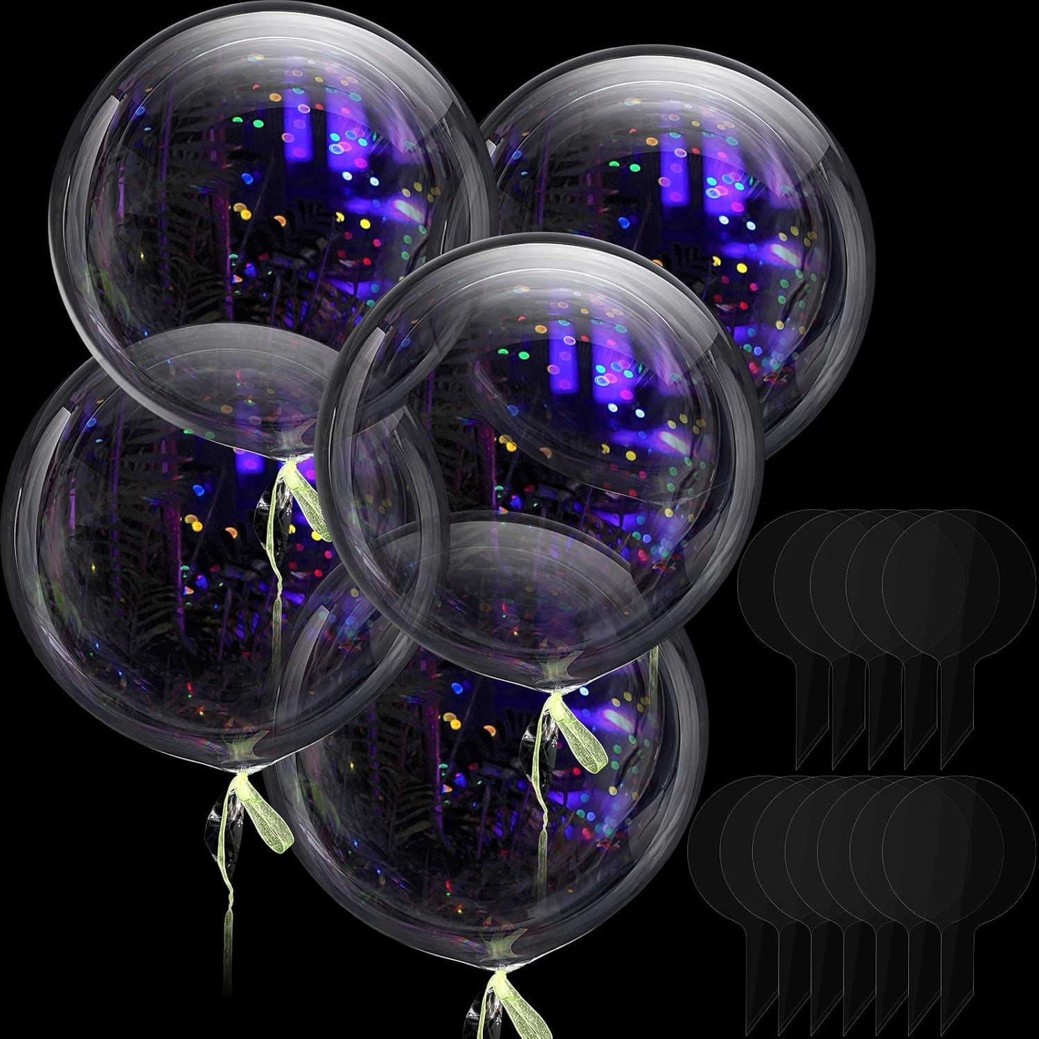 12 Pieces Jumbo Bobo Balloons Clear Round Balloons Reusable Transparent Bubble Plastic Balloons for Wedding Birthday Halloween Christmas Party Decoration (15.75 Inches)