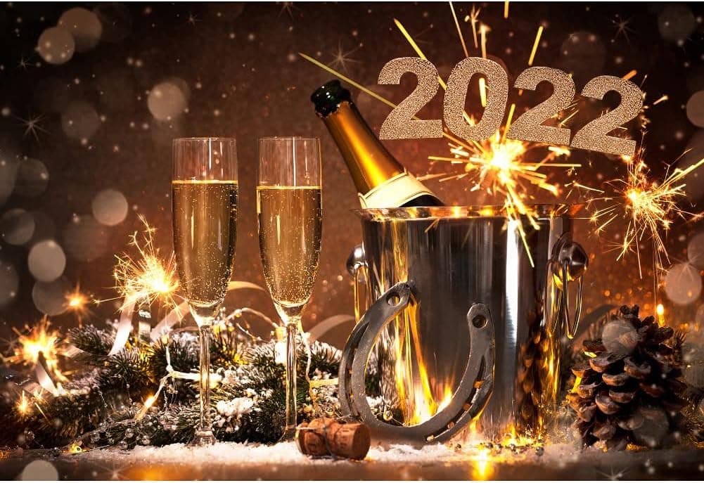 2022 Happy New Year Photography Backdrop - Photo Background - Yeele 7x5ft New Year Eve Midnight Fireworks Carnival Backdrop Picture Party Banner Decor Family Portrait Shooting Studio Props