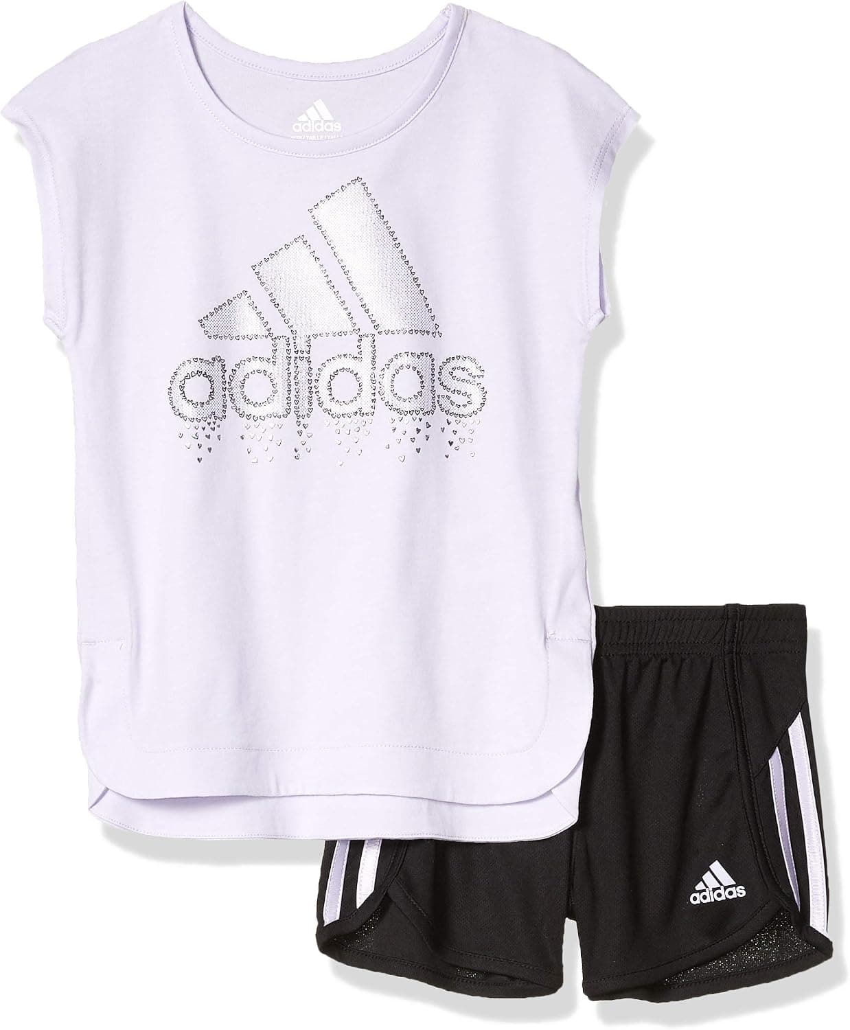adidas girls Short Sleeve Tee & Sport Short Clothing Set