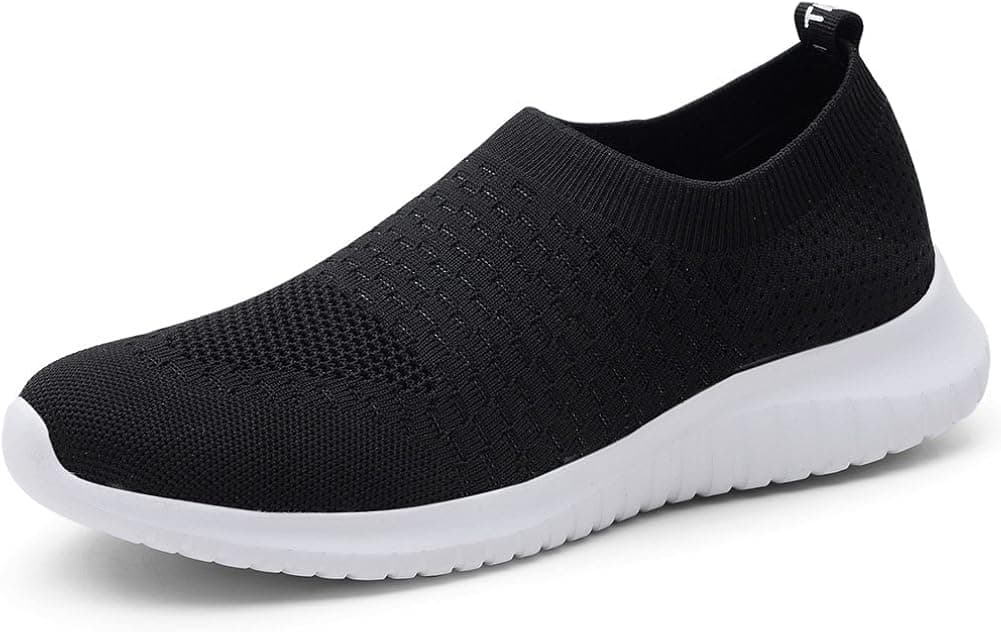 TIOSEBON Men's Casual Comfortable Soft Walking Shoes Knit Running Slip-on Lightweight Sneakers