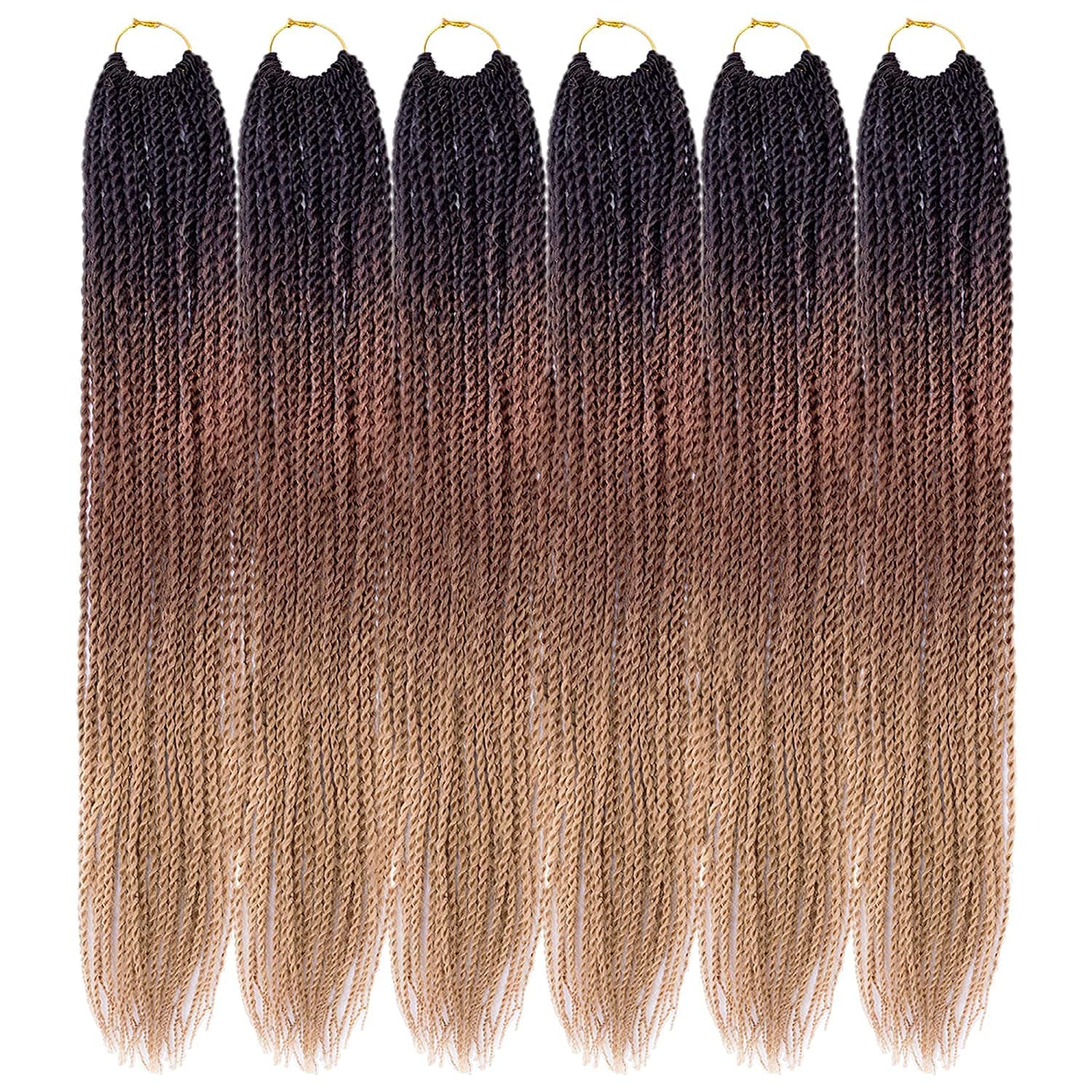 Ailsa Senegalese Twist Crochet Hair 24 inches Crochet Senegalese Twist 6 Packs Crochet Braids Hair for black women （1B/30/27）