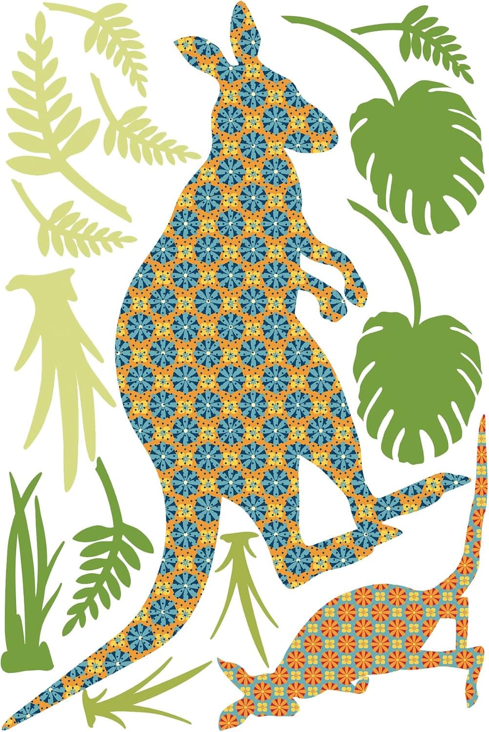 Wall Pops DWPZ1334 qJoey The Kangaroo Wall Art Decal Kit