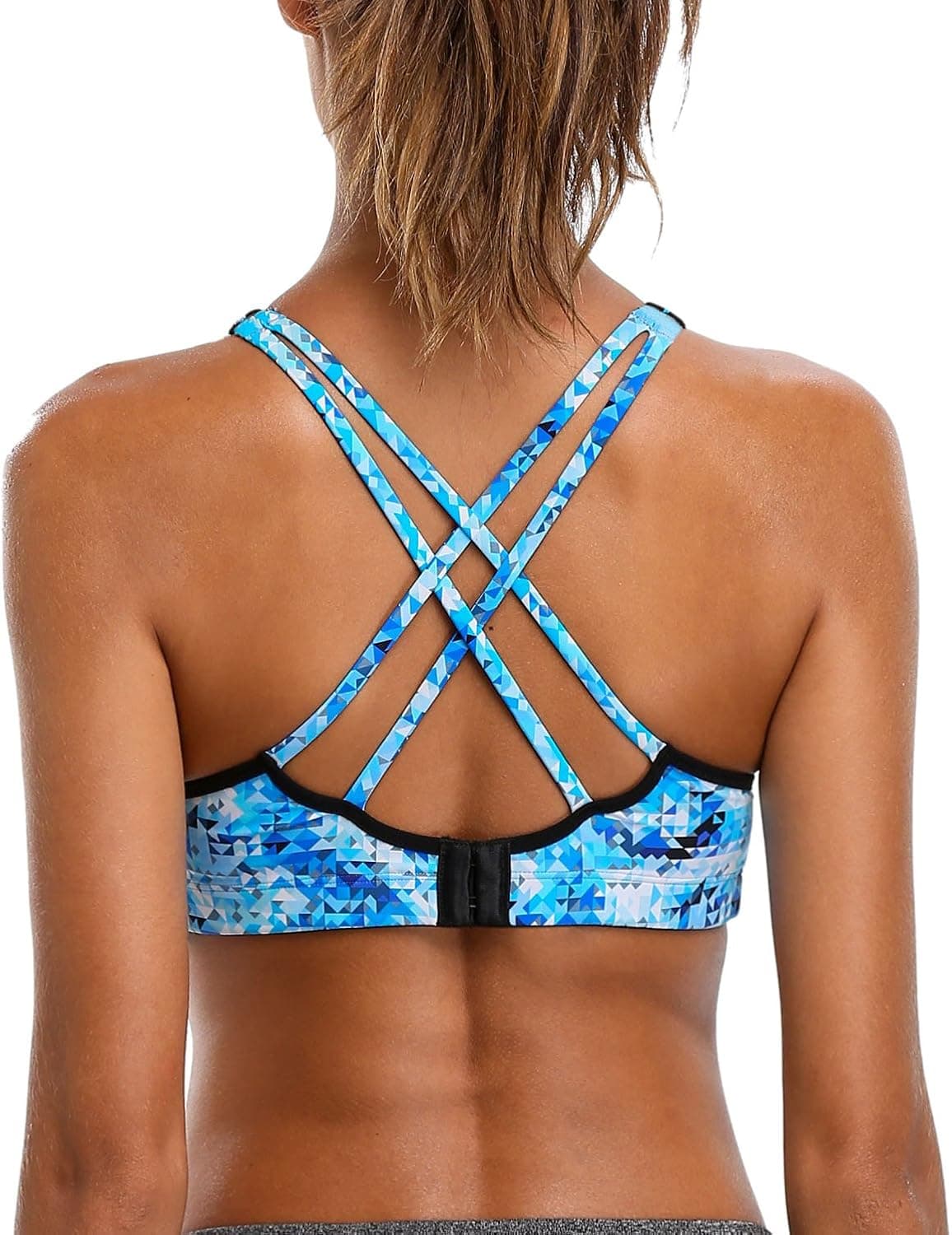 beautyin Women's Cross Back Sports Bra Strappy Workout Yoga Tops S-XL