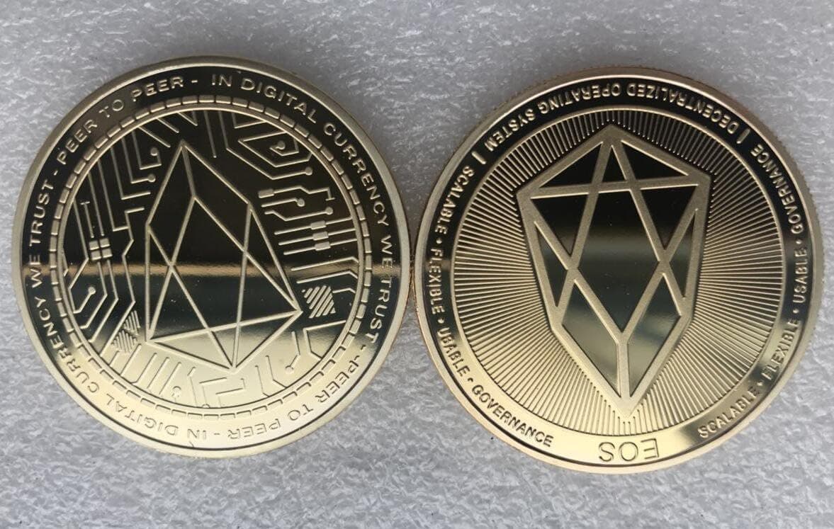 Cryptocurrency Gold Plated EOS Coin Collectible Art Collection Gift Physical (Gold)