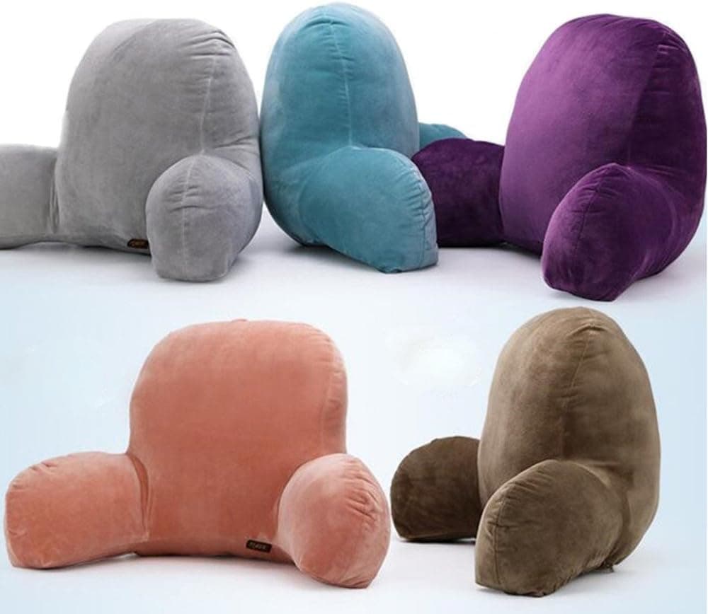 Yaskitao Reading Pillow, Bedrest Pillow Lumbar Pillow, Bed Rest Pillow with Arm, Sofa and Office Chair Back Support Pillow, Lumbar Pillow for Kids, Adults,Men,Women, a Must Gift (Purple, Medium)