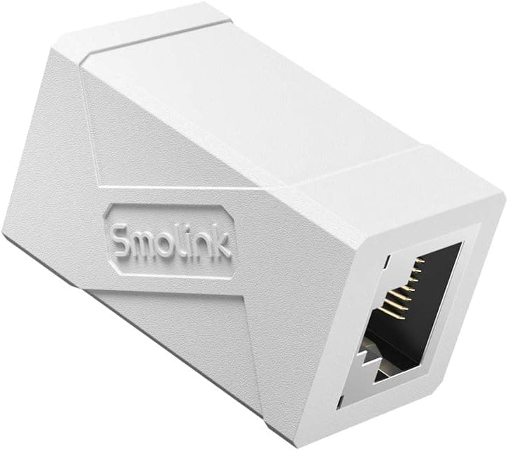 Ethernet Female to Female, 5pack Rj45 to Rj45 Connectors Inline Ethernet Extender in Line Cable Adapter Compatible with Cat8/Cat7/Cat6/Cat5e/Cat5 Coupler Gigabit Cable for Router/Switch/TV/PC (White)