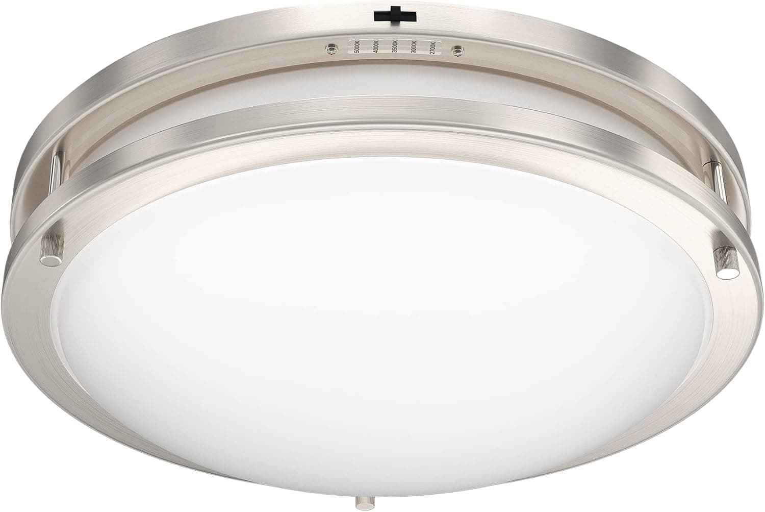 Glass 5CCT 13 Inch Dimmable Ceiling Light, LED Flush Mount Ceiling Light Fixture, 2700K-5000K Selectable, 24W, Kitchen, Hallway, Bedroom Lights for Ceiling, 2000LM, Brushed Nickel – FCC Listed