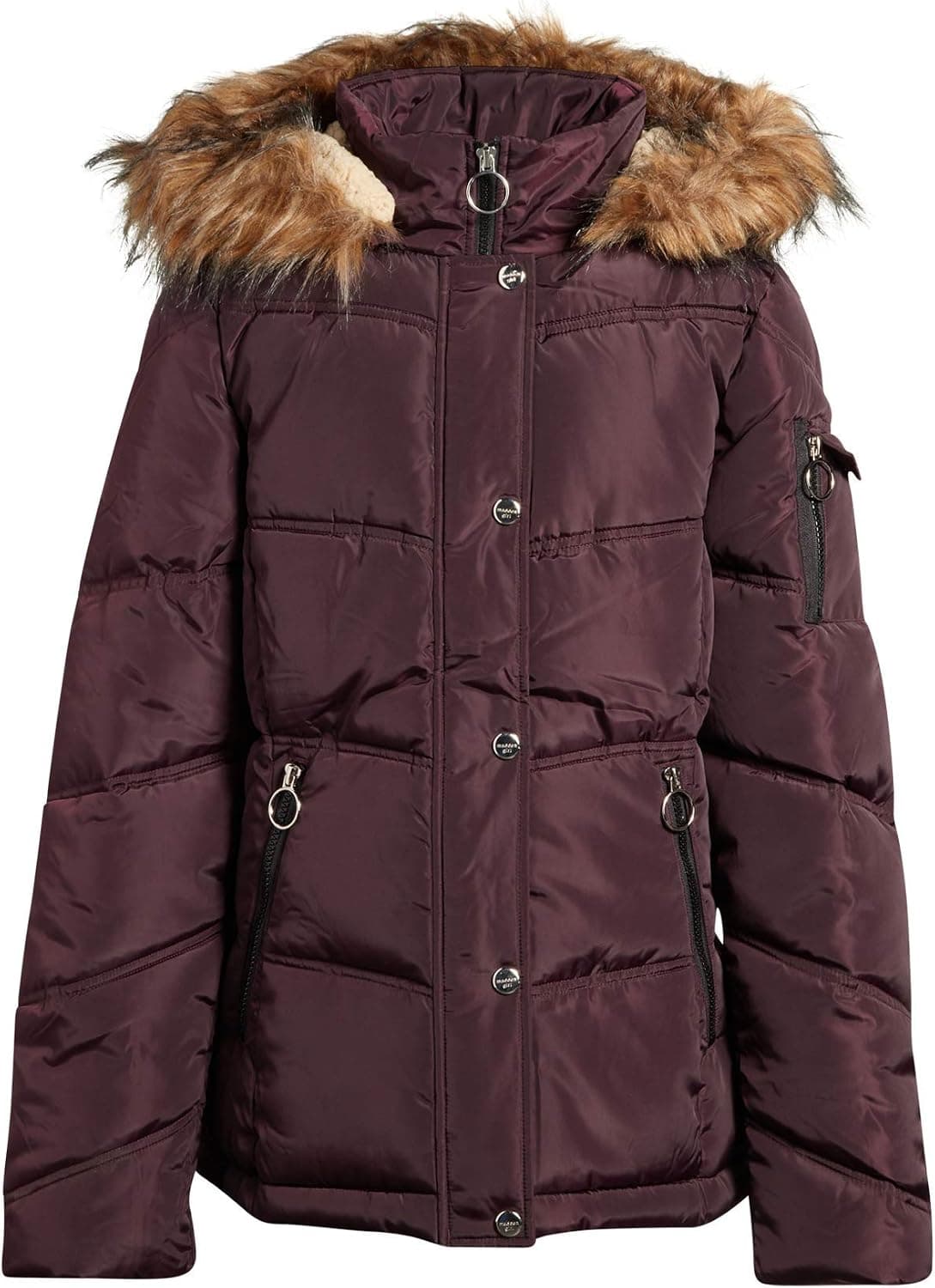 Madden Girl Women’s Winter Coat - Quilted Bubble Puffer Parka Jacket, Sherpa Hood (S-1X)
