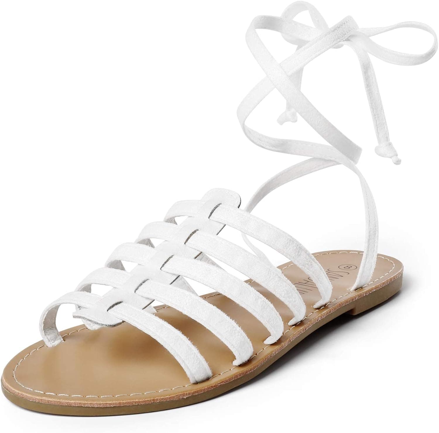 SANDALUP Gladiator Sandal Lace up Flat Sandals for Women Summer Dress Shoes