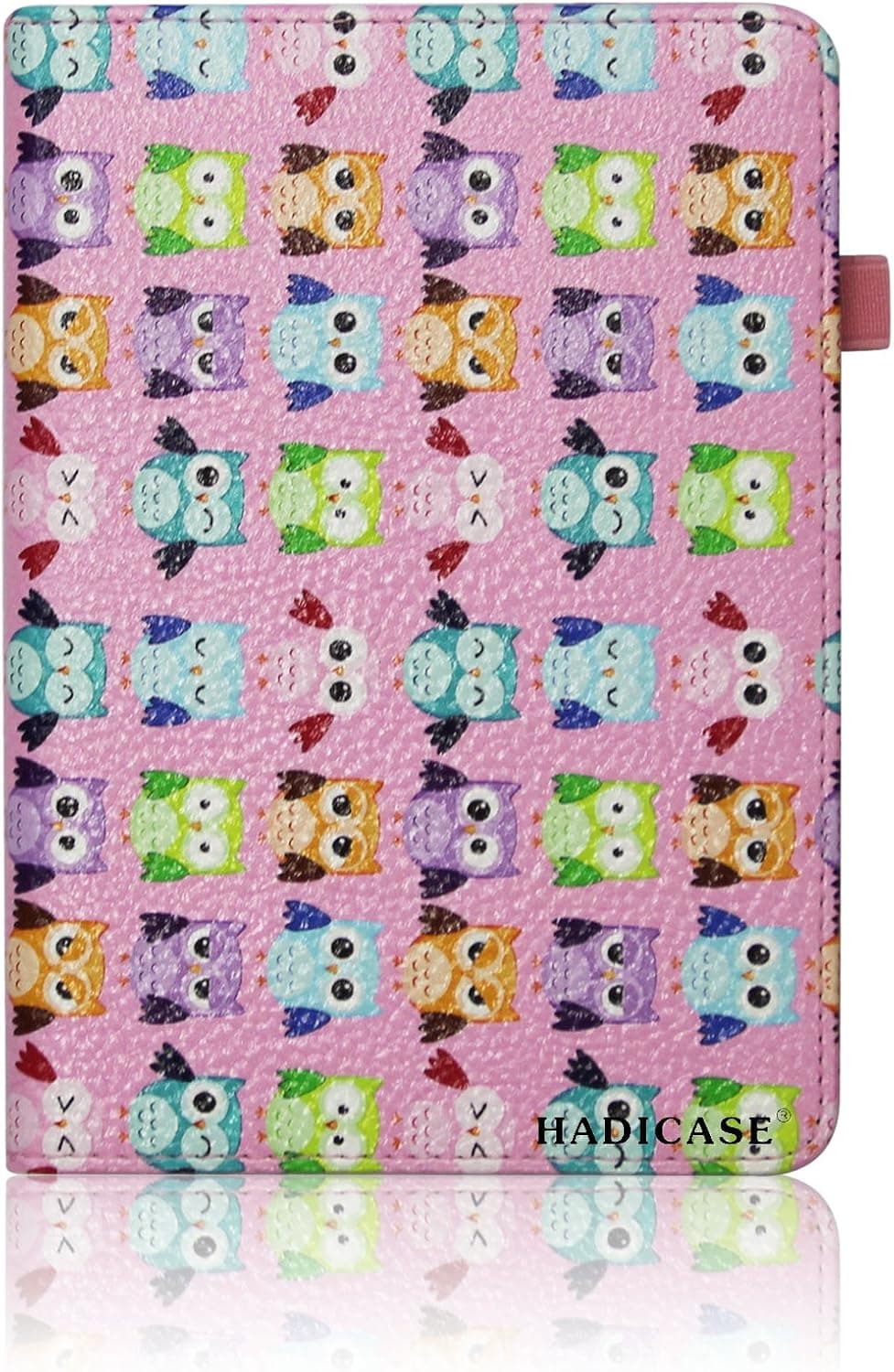 Kindle Paperwhite / Paperwhite 3G Pink Cute OWLS Birds Real Tree Pu Leather Case Cover with Pocket & Stylus Holder