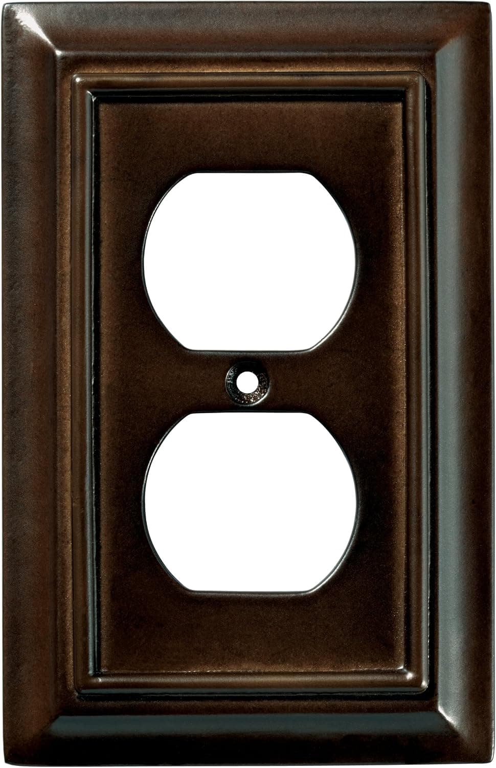 Brainerd 126340 Wood Architectural Single Duplex Outlet Wall Plate / Switch Plate / Cover, Espresso