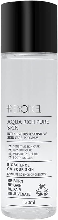 REBONCEL Aqua Rich Korean Skin Care Toner for Dry Skin, Deep Hydration, Redness Relief, Cruelty Free Korean Toner for face (4.4 fl.oz 130ml)…