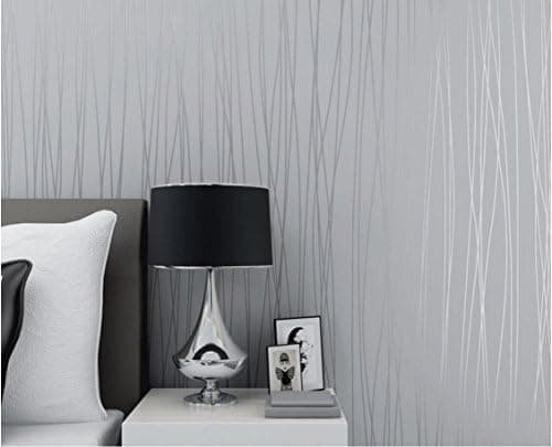 XGpie Modern Fashion Stripes Wallpaper Silver Grey Minimalist Luxury Wall Covering Home Decoration 1.8Ft x 32Ft (57 sq. ft)