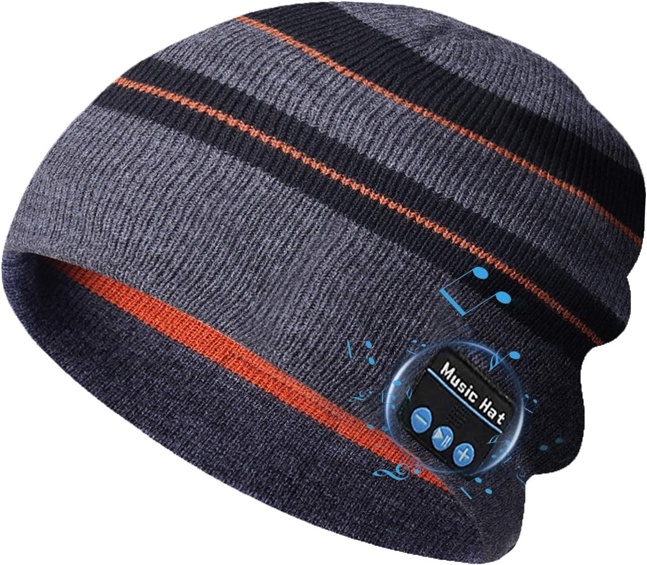 Bluetooth Beanie Hats, Christmas Tech Gifts for Men Women, Wireless Music Hat Headphones - Unisex Winter Knit Cap Headset with Built-in Mic, 100% Washable