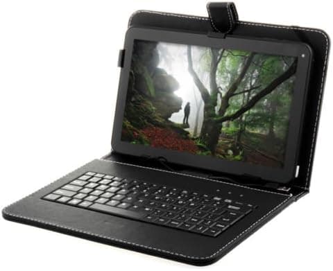 10'' Google Android Black Tablet 16GB / Android 4.4.2/1.2Ghz / Quad Core / 1GB DDR3 Ram / 10-Point Capacitive Touch Screen/Cortex A7 Processor/HDMI Out/Dual Camera/Plus USB Keyboard Yabila(TM)