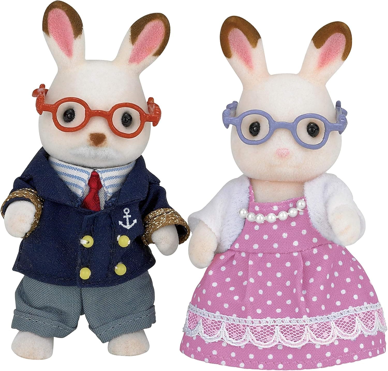 Calico Critters Hopscotch Rabbit Grandparents, Dolls, Dollhouse Figures, Collectible Toys, Pink