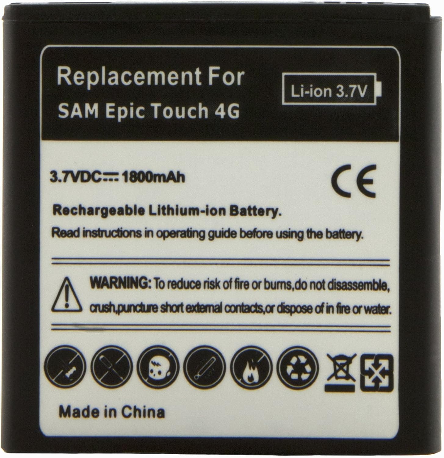 BestDealUSA Silver 3.7V 1800MAH Battery For Samsung Galaxy S2 II Epic 4G Touch New
