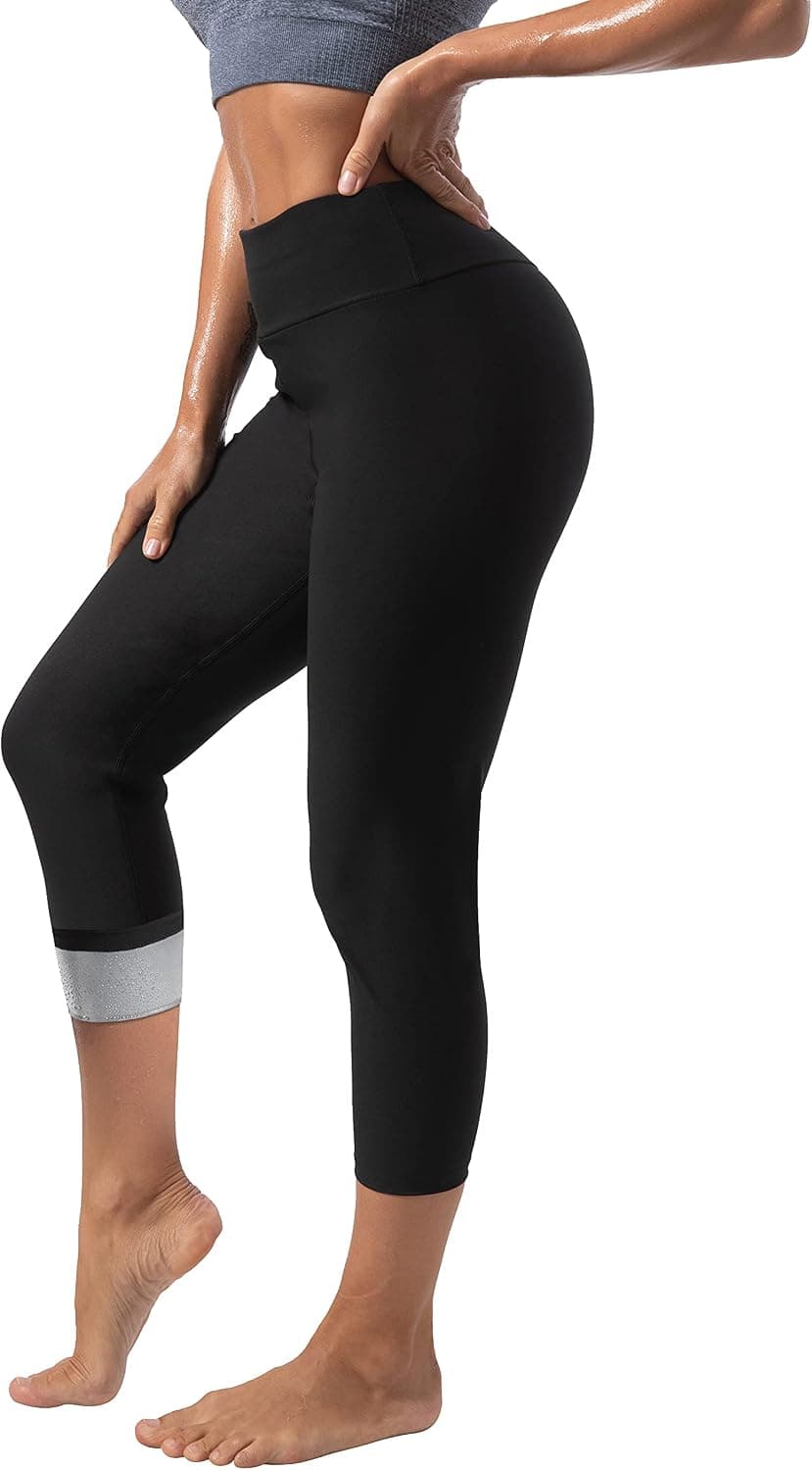 DYUAI Women Thermo Sweat Sauna Capris High Waist Sauna Pants Hot Body Shaper Capri(BH7002,XL,07)