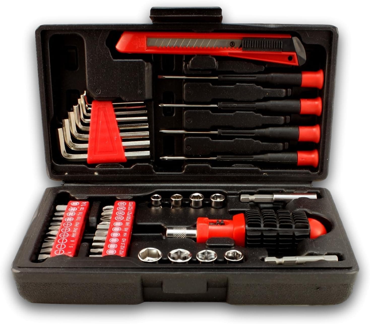 44 Piece Compact Tool Set with Case - Screwdriver and Socket Sets - Hardware and Tools by bogo Brands