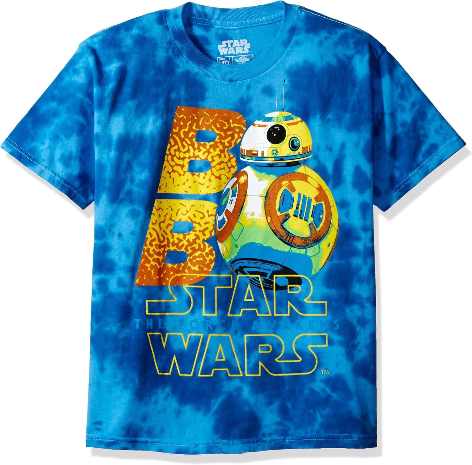 Star Wars Big Boys' Neon Bb-8 with the Force Awakens Logo Tie-Dye T-Shirt