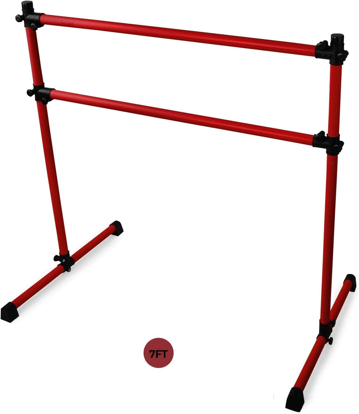 Yes4All Double Aluminum Freestanding Ballet Barre- 7 FT- Burgundy Red (ESU9)