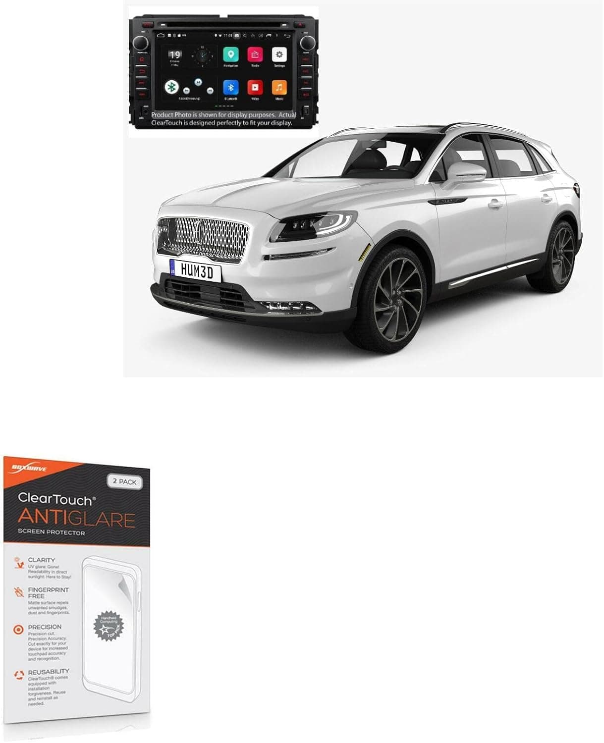 Screen Protector for Lincoln 2021 Nautilus (13.2 in) (Screen Protector by BoxWave) - ClearTouch Anti-Glare (2-Pack), Anti-Fingerprint Matte Film Skin for Lincoln 2021 Nautilus (13.2 in)