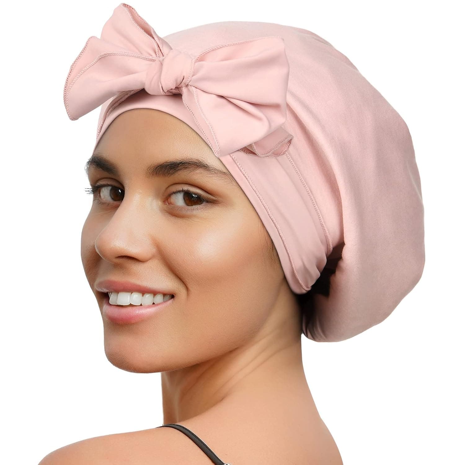 Bonnet Silk Bonnet for Sleeping Silk Lined Sleep Cap Hair Bonnets for Black Women Curly Hair Braids with Tie Band