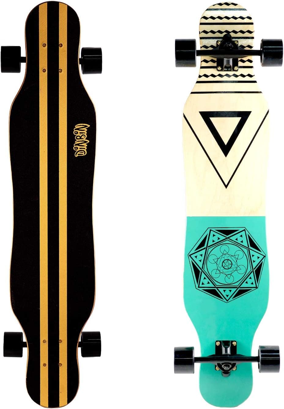 DINBIN 41 Inch Drop Through 8 Ply Maple Complete Longboards Skateboard,Cruising,Freeride Slide,Freestyle and Downhill Freestyle Cruiser for Teens or Adults