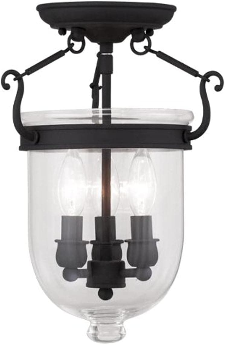 Livex Lighting 5061-04 Jefferson 3-Light Ceiling Mount, Black