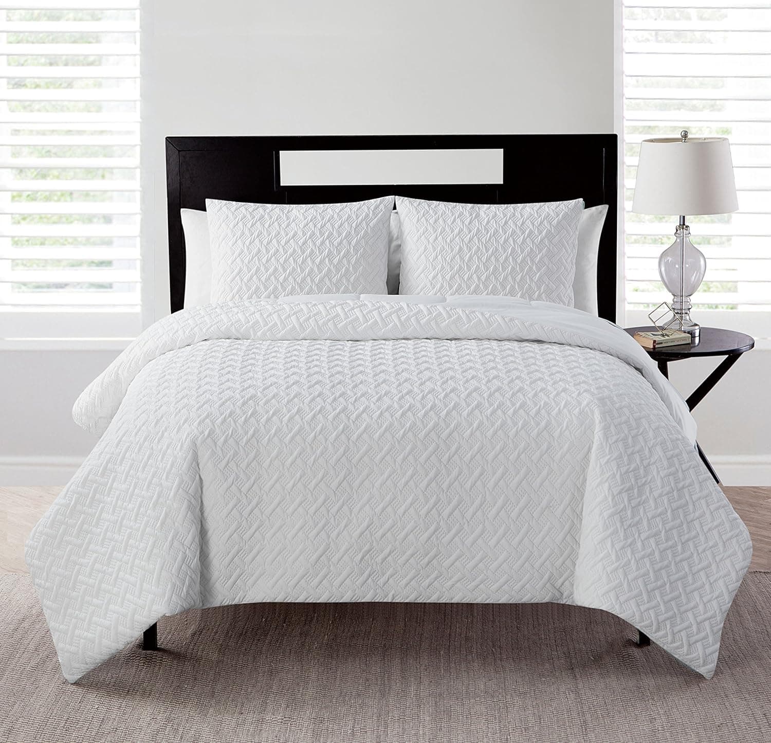 VCNY Home Quilt Set Nina Collection, Full/Queen, White