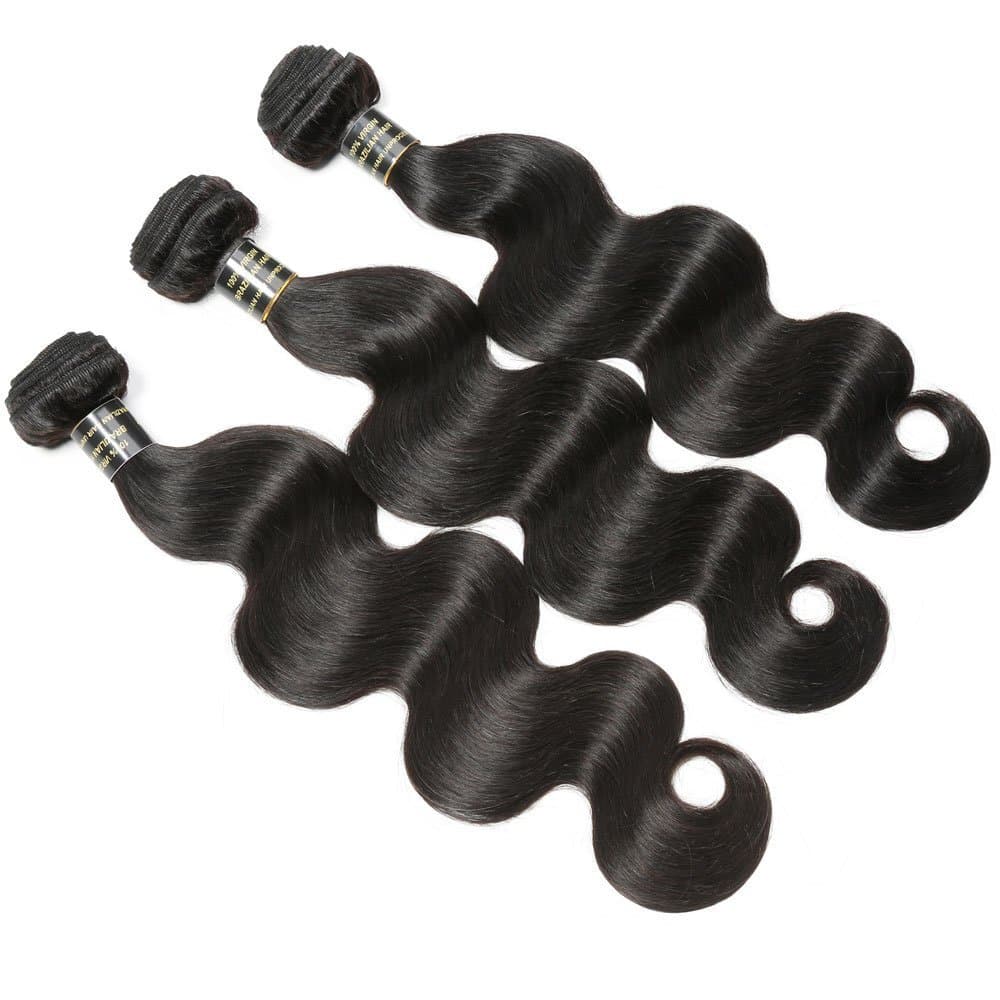 Brazilian Virgin Hair Body Wave 100% Unprocessed Brazilian Human Hair 3 Bundles of Hair Body Wave Human Hair Extensions Natural Black(20 22 24)