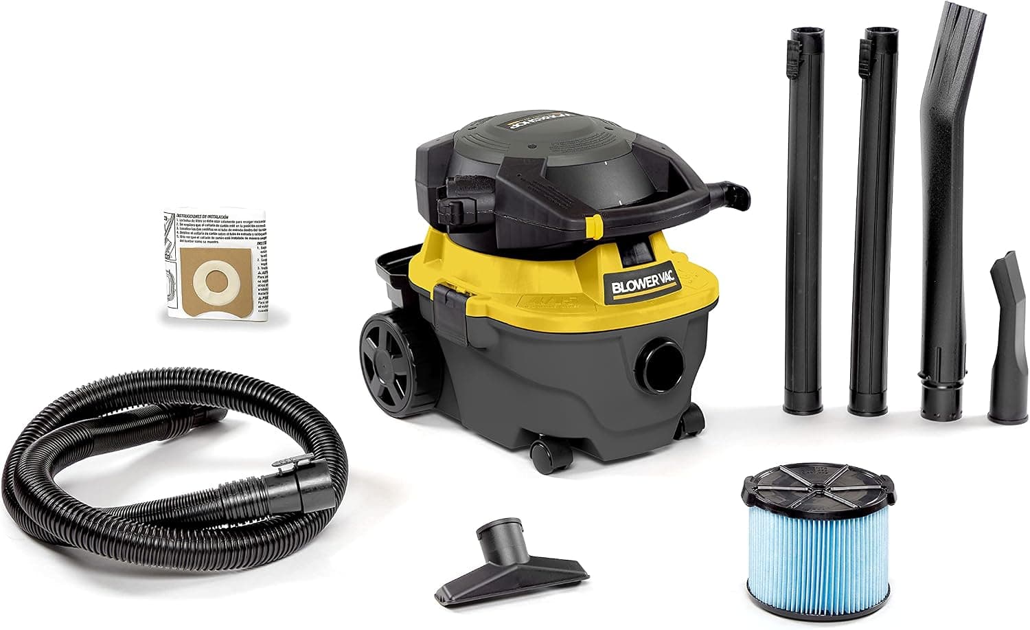 WORKSHOP Wet/Dry Vacs Blower Vacuum WS0400DE Portable Wet/Dry Vacuum Cleaner And Blower, 4-Gallon Leaf Blower Vacuum Cleaner, 6.0 Peak HP Small Shop Vacuum And Blower