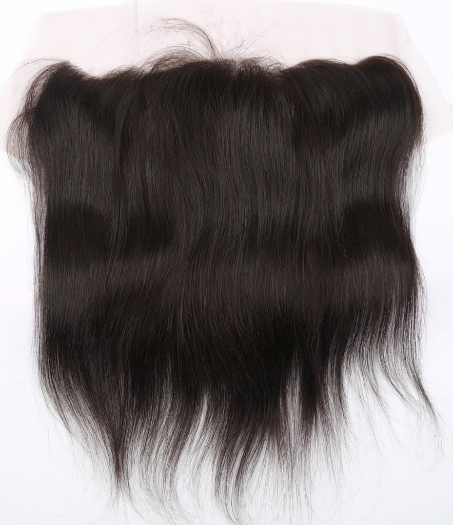 Lace Frontal Straight Closure Ear to Ear 13x4 Free Part with Baby Hair Bleached Knots Unprocessed Brazilian Virgin Human Hair Extensions Top Lace Closure Natural Color 10 Inch