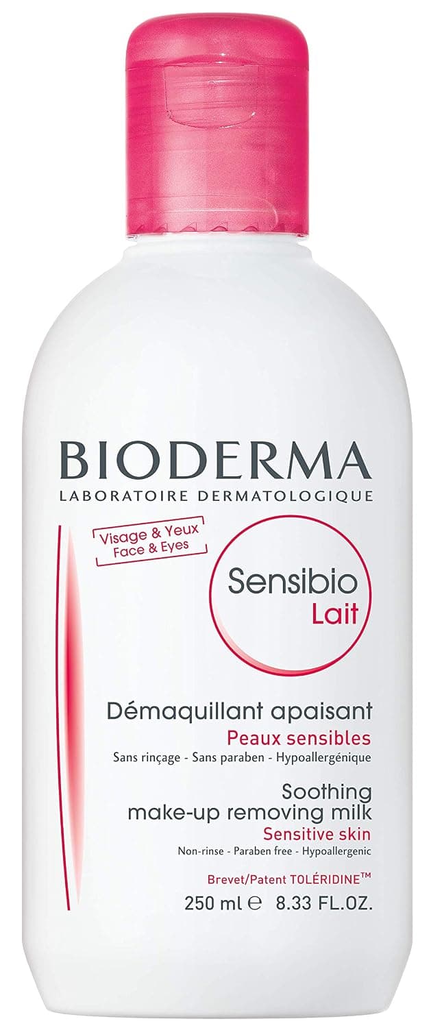 Bioderma Sensibio Cleansing and Makeup Removing Milk for Sensitive Skin, Facial Cleanser for Face and Eyes, 8.3 FL.OZ.