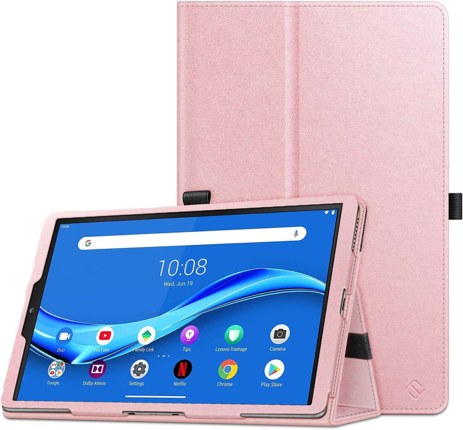 CaseBot Case for Lenovo Tab M10 Plus 10.3", Premium PU Leather Folio Cover with Auto Sleep/Wake for Lenovo Tab M10 Plus (2020 2nd Gen) TB-X606F / TB-X606X 10.3" FHD Android Tablet, Rose Gold