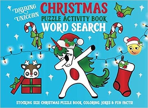 Dabbing Unicorn Christmas Word Search Puzzle Activity Book: Stocking Size Christmas Puzzle Book, Coloring, Jokes & Fun Facts!