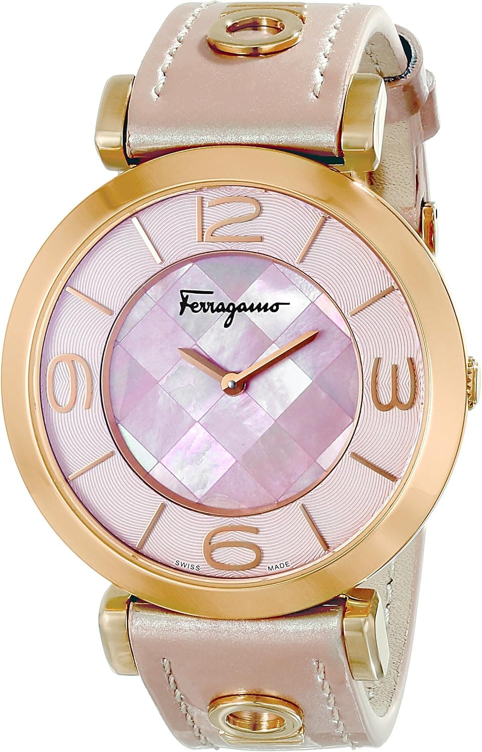 Salvatore Ferragamo Women's FG3030014 GANCINO DECO Stainless Steel Watch With Pink Leather Band