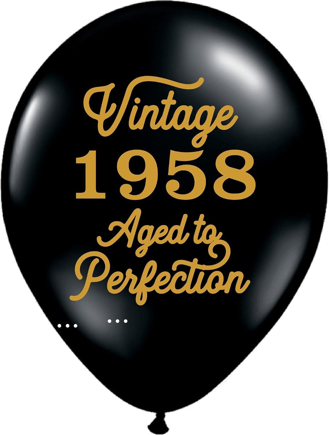 Vintage 1958 Black Balloons - 60th Birthday Balloons - Set of 3 - 60th Birthday Party Balloons Black and Gold