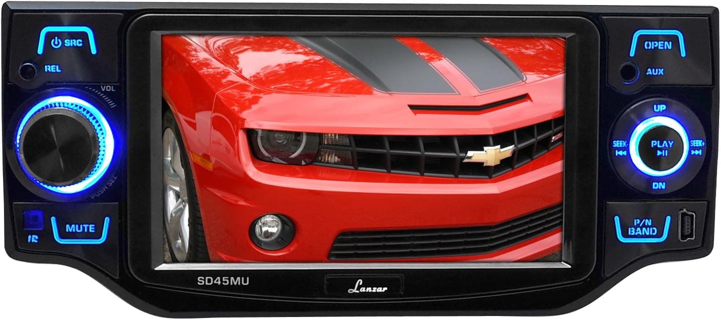 Lanzar SD45MU 4.5'' TFT Touch Screen Monitor with DVD/VCD/USB/MP3/CD Player & AM/FM/RDS Radio