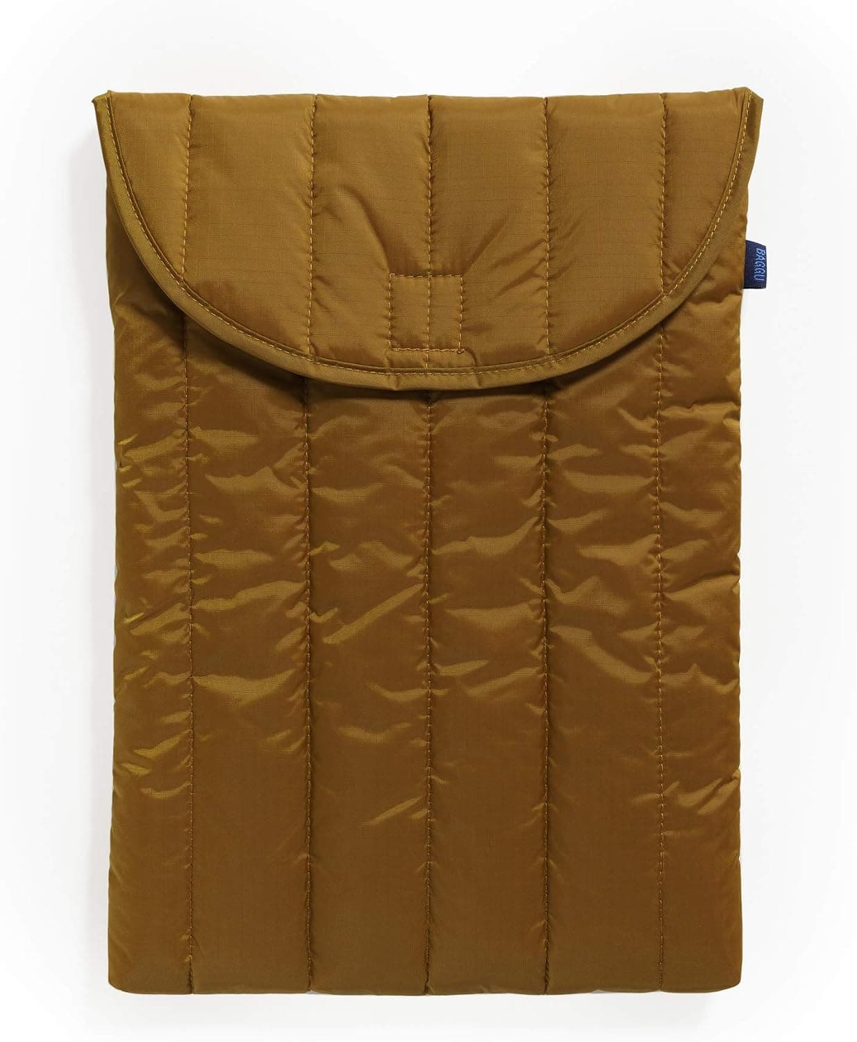 BAGGU Puffy Laptop Sleeve, Ripstop Nylon 16" Electronics Sleeve, Bronze