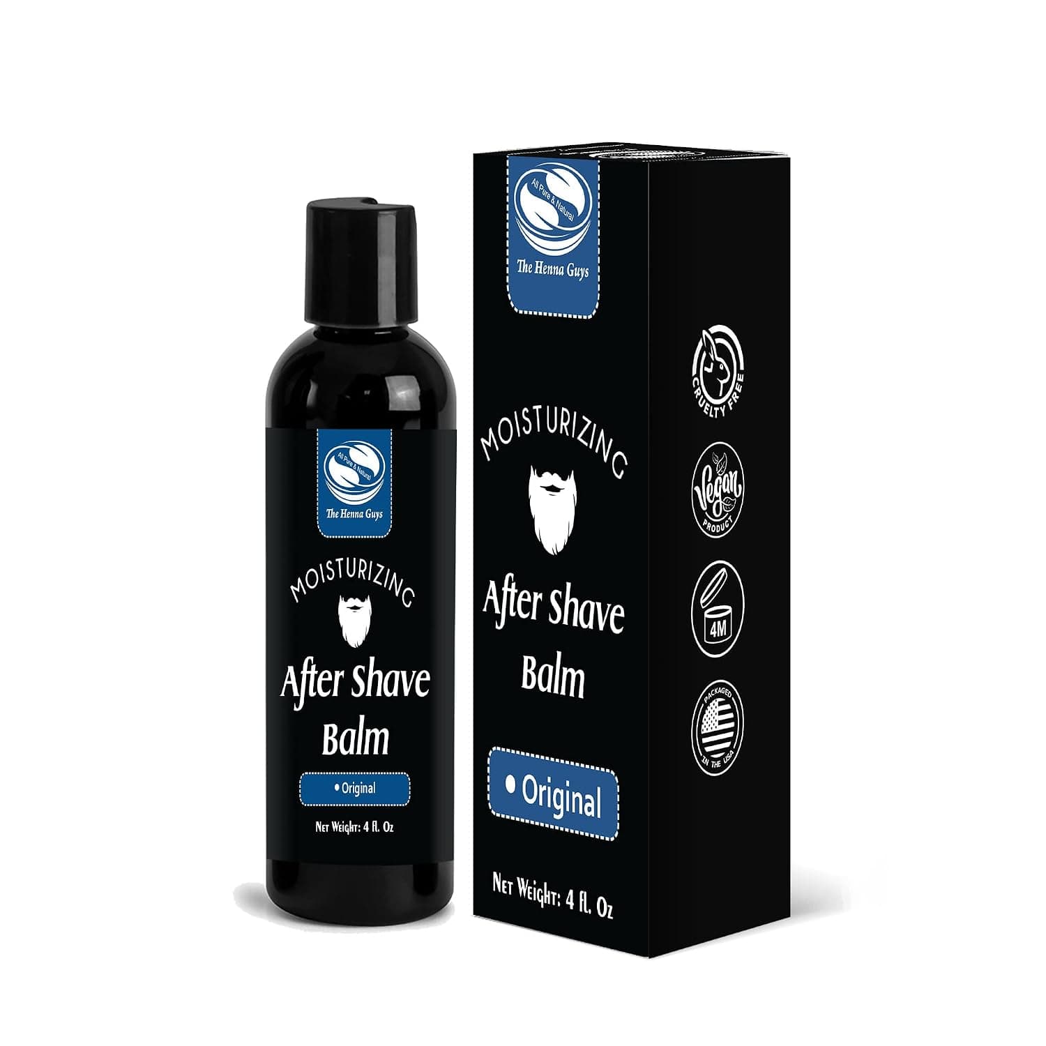 The Henna Guys 4 fl. Oz Aftershave Balm, Unscented, Excellent Aftershave Lotion, Soothes and Moisturizes After Shaving. Takes away Dryness