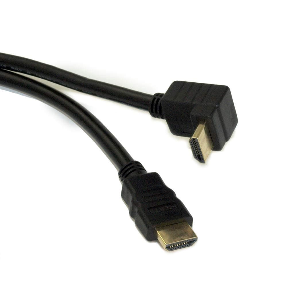 MyCableMart 3ft 90 Degree High Speed HDMI Cable 4K@60Hz/18Gbps 28AWG Gold Plated