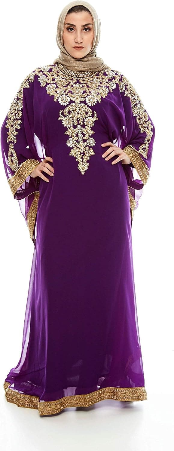 Royal Bliss Kaftan for Women - Long Sleeve Maxi Dress, Formal Gown Evening Dress