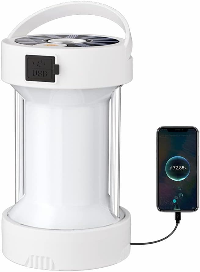 Portable Camping Light, Little Lantern Support Solar Charging Large Capacity Emergency Light, Tent Light with Multifunctional Can Be Used as Power Bank