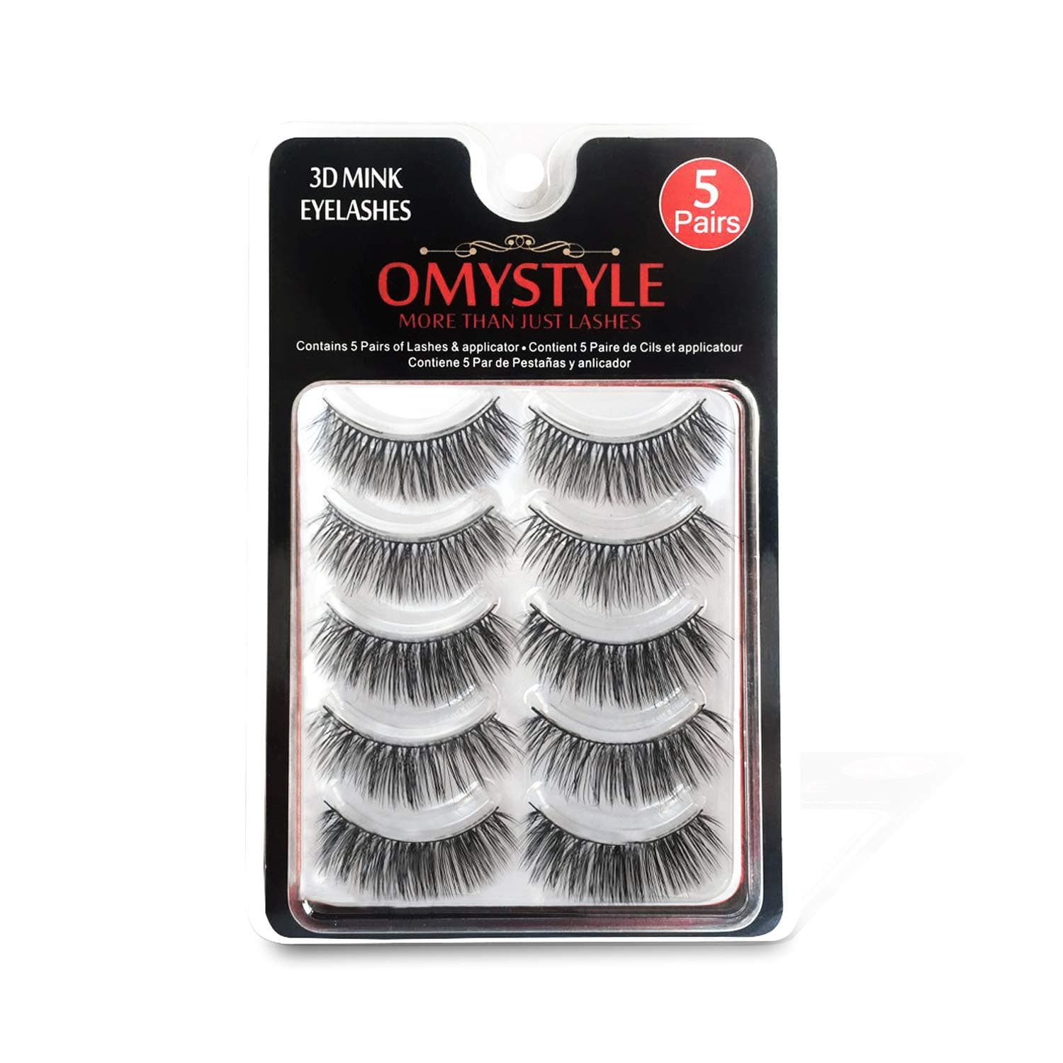 3D Fur Mink Eyelashes Natural Long Make up Messy Flirty Fake Lashes Curly Lightweight False Eyelashes for Women 5 Pairs/Box