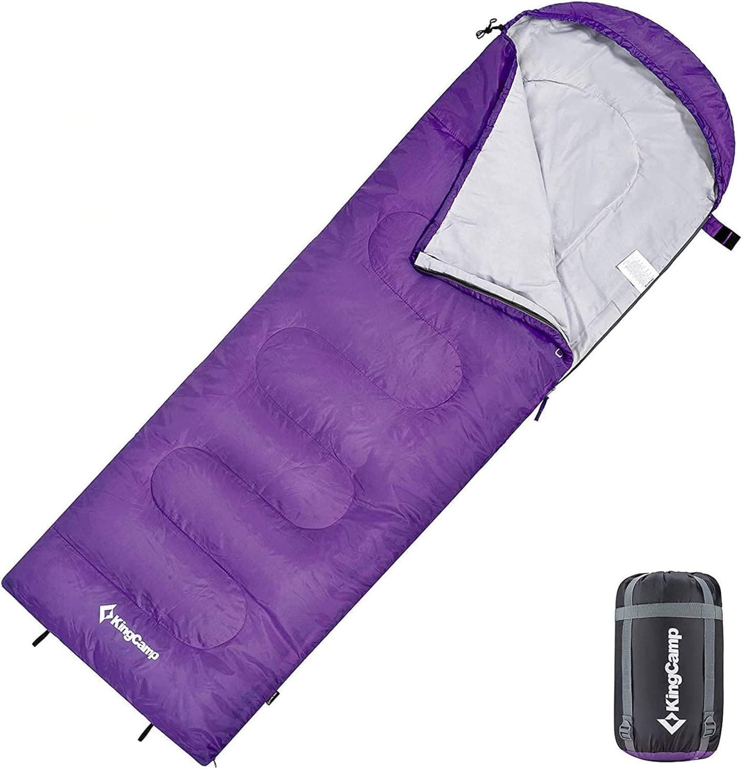 KingCamp Envelope Sleeping Bag 3 Seasons Sleeping Bag, Great for Kids, Boys, Girls, Teens and Adults Compact Waterproof Sleeping Bag with Compression Sack for Backpacking, Camping and Hiking