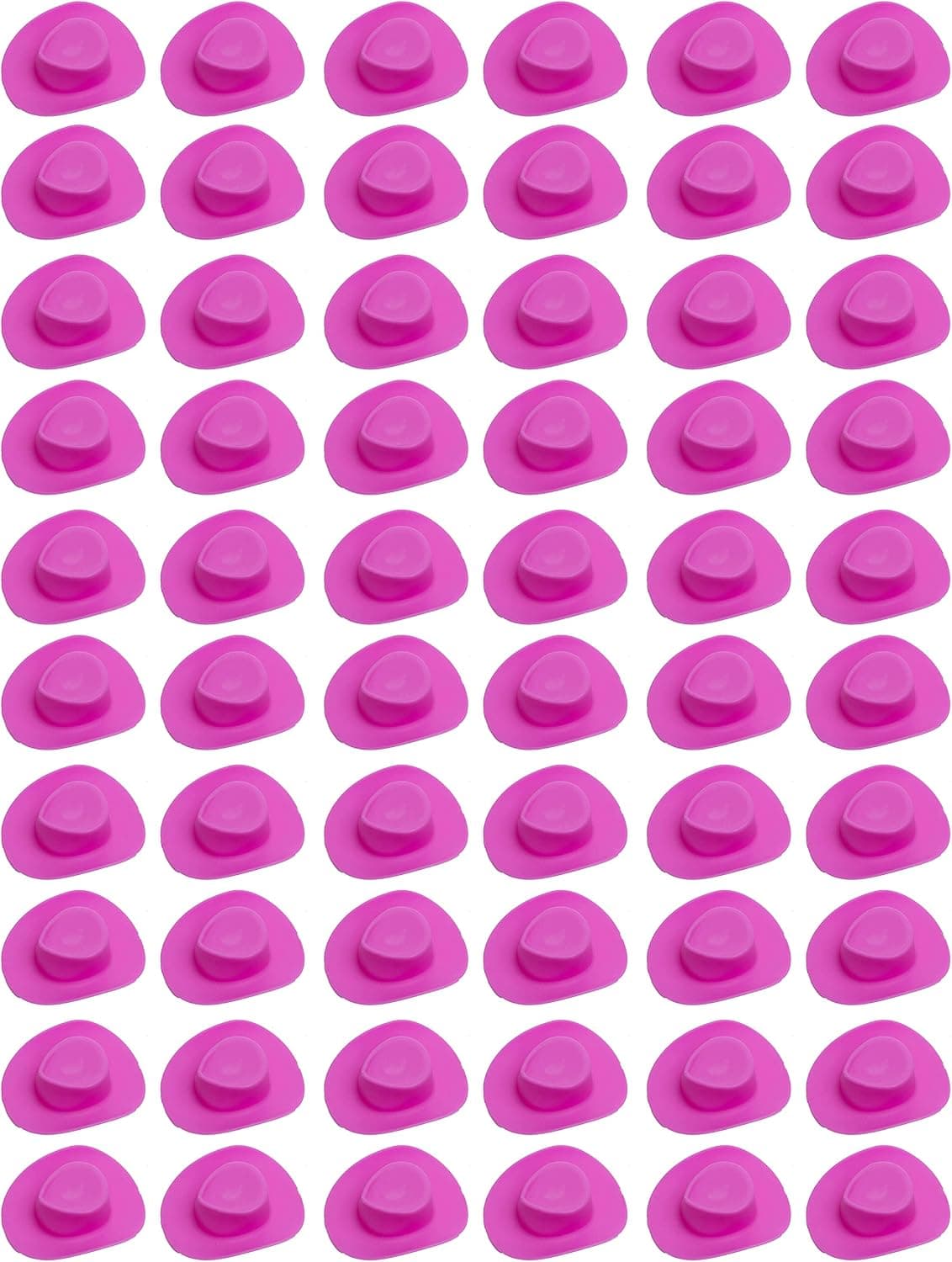 Birostiana Miniature Hat 60pcs Tiny Mini Western Cowboy Cowgirl Hat Pink Plastic for Crafts Doll Decoration Dress Up Pretend Play Party Dollhouse Accessories