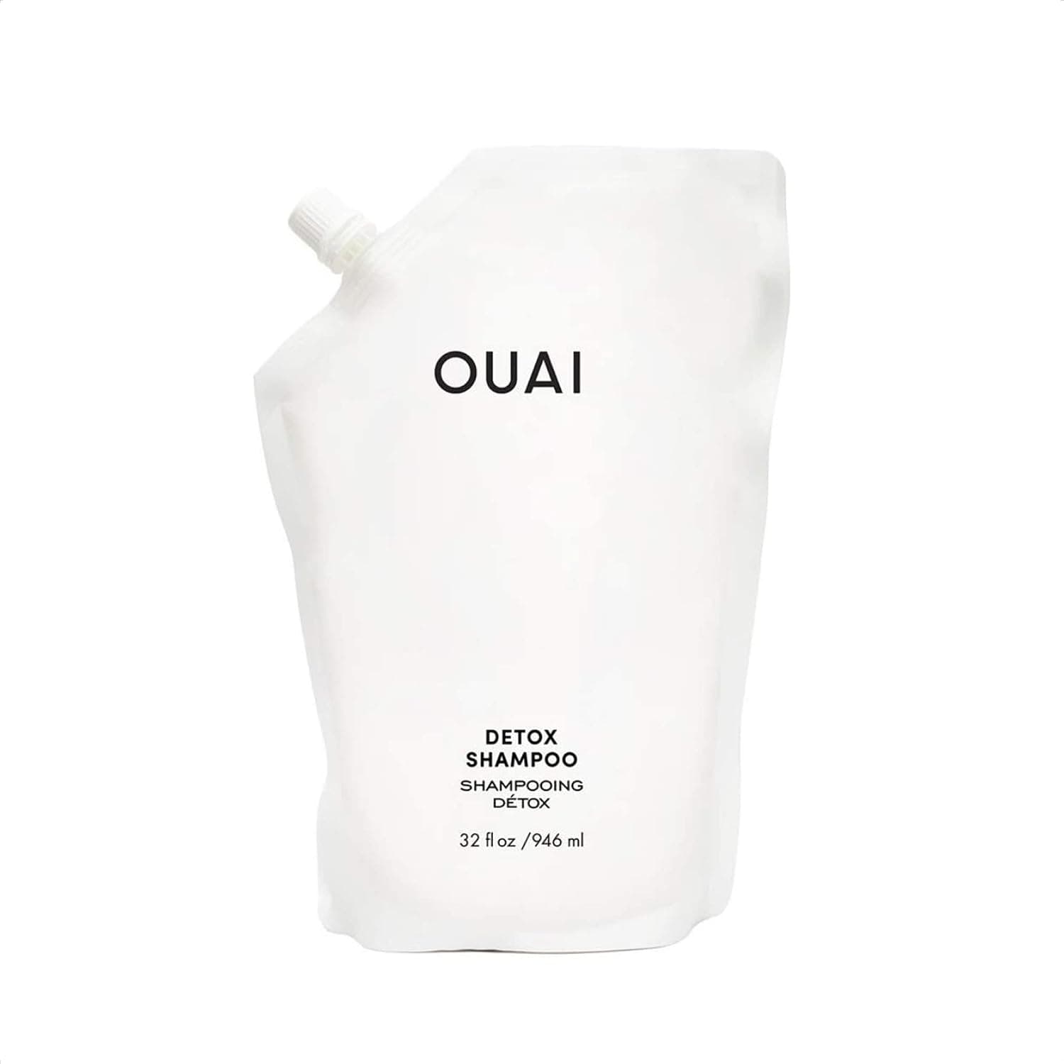 OUAI Detox Shampoo Refill Pouch. Clarifying Cleanse for Dirt, Oil, Product and Hard Water Buildup. Get Back to Super Clean, Soft and Refreshed Looks. (32 oz)