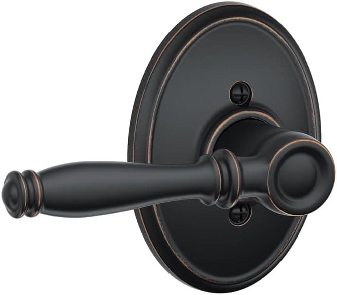 SCHLAGE Birmingham Lever with Wakefield Trim Non-Turning Lock, Aged Bronze (F170 BIR 716 WKF)